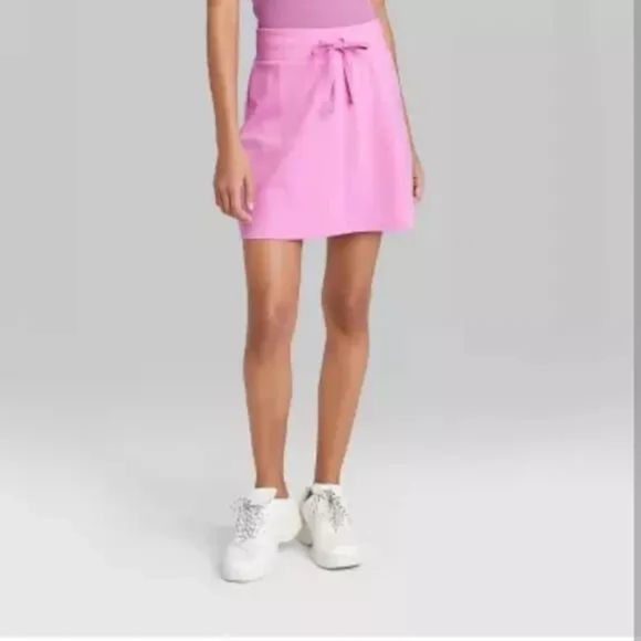 wild fable Dresses & Skirts - Wild Fable Active Mini Tennis Skirt Women’s Pink Knit A-Line‎ Stretch Drawstring